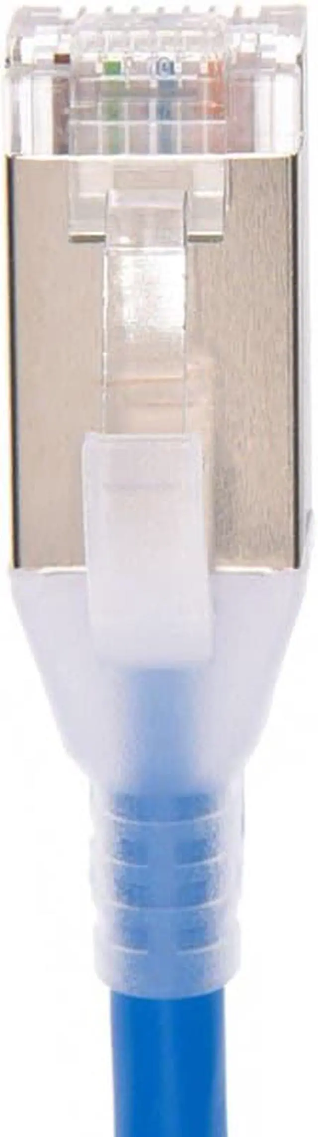 Alt view image 5 of 7 - Monoprice Cat6A Ethernet Patch Cable - 7 Feet - Blue | Snagless, Double Shielded, Component Level, CM, 30AWG, Ideal For Data Centers and Server Rooms - SlimRun Series