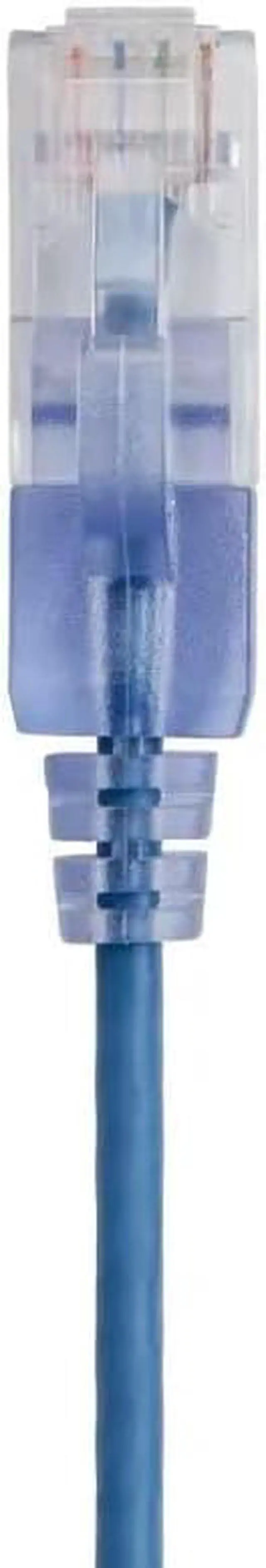 Alt view image 2 of 4 - Monoprice Cat6A Patch Ethernet Cable - 14 Feet - Blue | UTP, 30AWG, 10G, Pure Bare Copper, Snagless RJ45, For Computer Networking Cable, LAN, Modem, Router - SlimRun Series