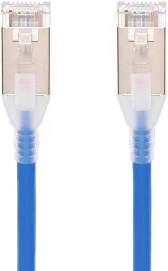 Alt view image 2 of 4 - Monoprice Cat6A 10ft Blue Component Level Patch Cable, Double Shielded (S/FTP), 30AWG, 10G, CM Pure Bare Copper, Snagles