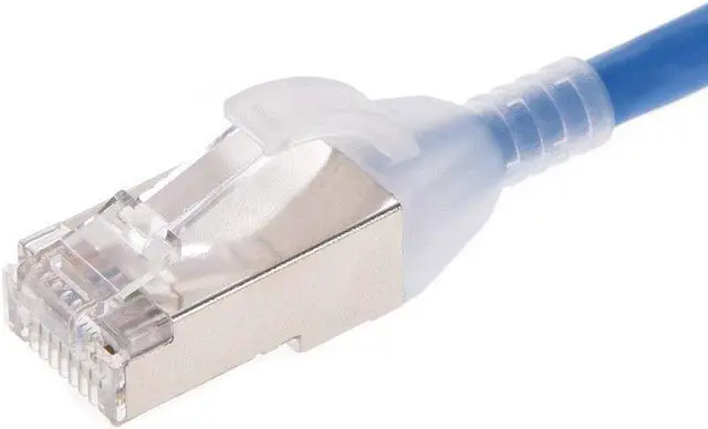 Alt view image 3 of 4 - Monoprice Cat6A 10ft Blue Component Level Patch Cable, Double Shielded (S/FTP), 30AWG, 10G, CM Pure Bare Copper, Snagles