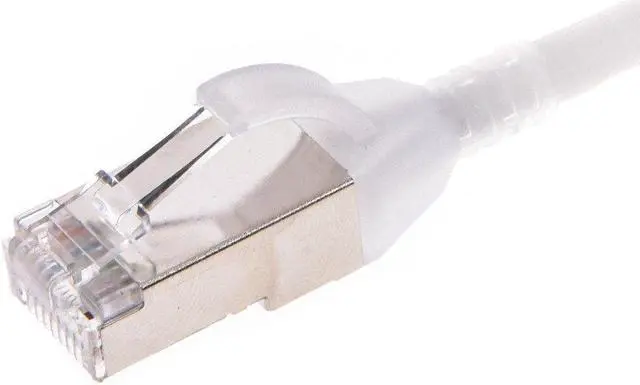 Alt view image 3 of 6 - Monoprice Cat6A Ethernet Patch Cable - 25 Feet - White | Snagless, Double Shielded, Component Level, CM, 30AWG, Computer Networking Cable LAN Modem Router - SlimRun Series
