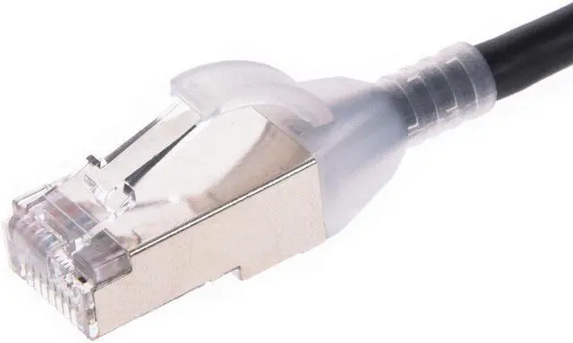 Alt view image 3 of 4 - Monoprice Cat6A 1ft Black Component Level Patch Cable, Double Shielded (S/FTP), 30AWG, 10G, CM Pure Bare Copper, Snagles