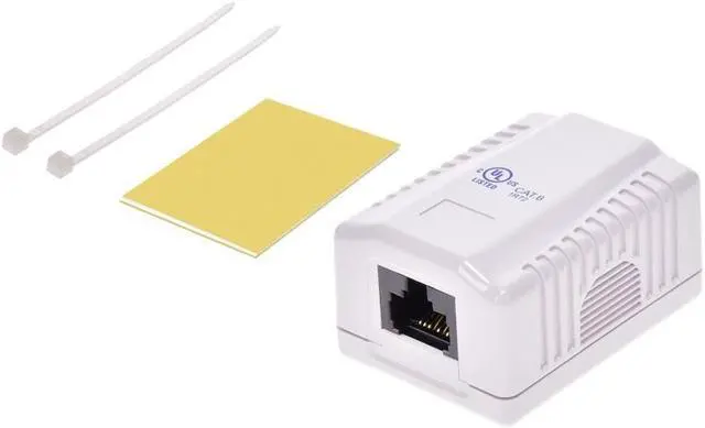 Alt view image 5 of 6 - Monoprice 1-port Cat6 Surface Mount Box - White