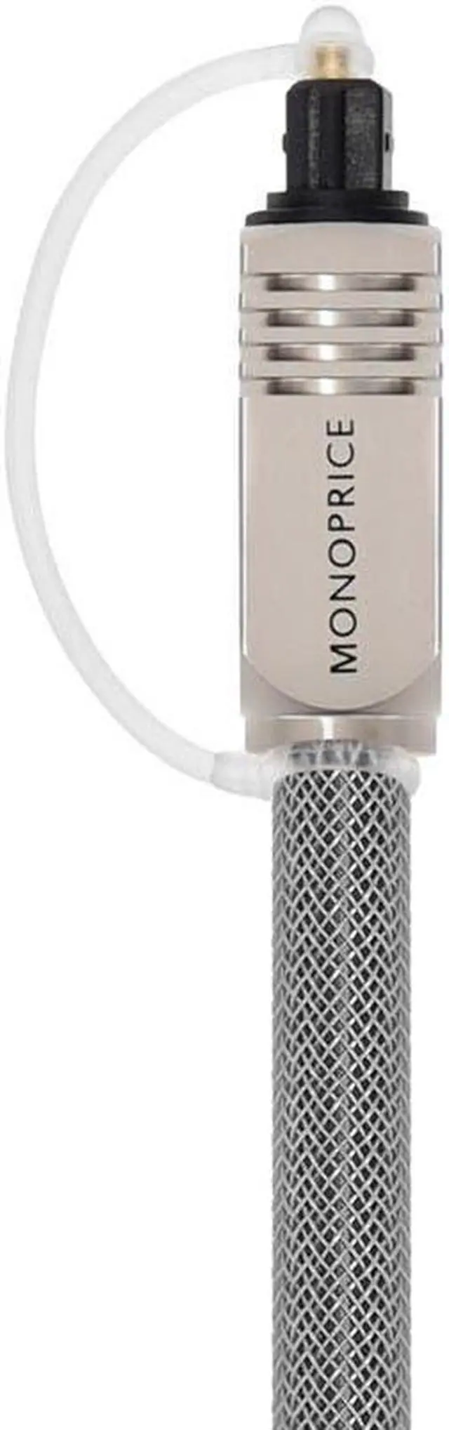 Alt view image 6 of 8 - Monoprice Premium S/PDIF (Toslink) Digital Optical Audio Cable - Silver - 10 Feet | Heavy Duty Mesh Jacket, Metal Connector Heads, For Play Station, Xbox one, Home theater & More