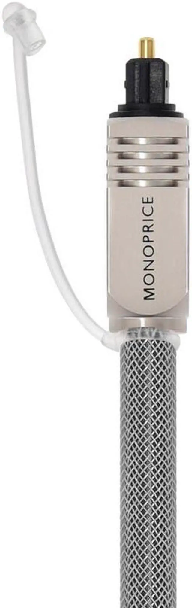 Alt view image 7 of 8 - Monoprice Premium S/PDIF (Toslink) Digital Optical Audio Cable - Silver - 10 Feet | Heavy Duty Mesh Jacket, Metal Connector Heads, For Play Station, Xbox one, Home theater & More