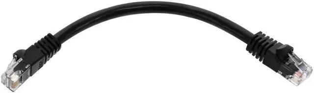 Alt view image 6 of 9 - Monoprice Cat6 Ethernet Patch Cable - 0.5 Feet - Black | Network Internet Cord - RJ45, Stranded, 550Mhz, UTP, Pure Bare Copper Wire, 24AWG