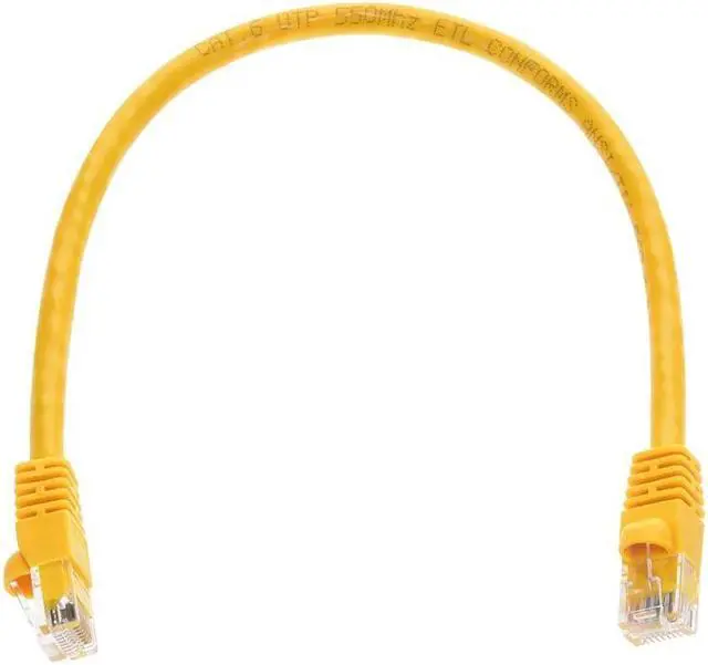 Alt view image 6 of 8 - Monoprice Cat6 Ethernet Patch Cable - 1 Feet - Yellow | Network Internet Cord - RJ45, Stranded, 550Mhz, UTP, Pure Bare Copper Wire, 24AWG