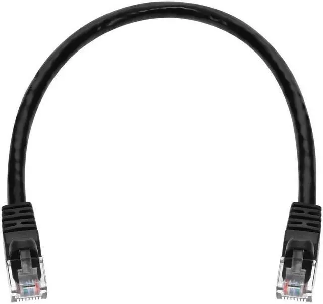 Alt view image 10 of 12 - Monoprice Cat6 Ethernet Patch Cable - 1 Feet - Black | Network Internet Cord - RJ45, Stranded, 550Mhz, UTP, Pure Bare Copper Wire, 24AWG