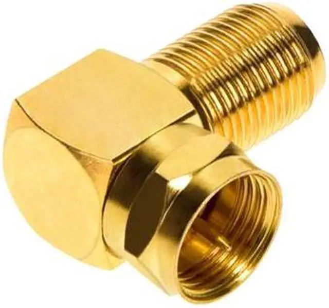 Alt view image 8 of 9 - Monoprice F Type Right Angle Female to Male Adapter - Gold Plated