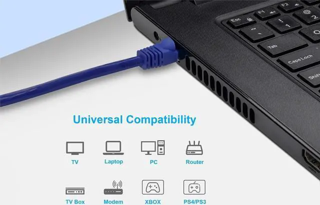 Alt view image 9 of 9 - Monoprice Cat6 Ethernet Patch Cable - Network Internet Cord - RJ45, Stranded, 550Mhz, UTP, Pure Bare Copper Wire, 24AWG, 7ft, Purple