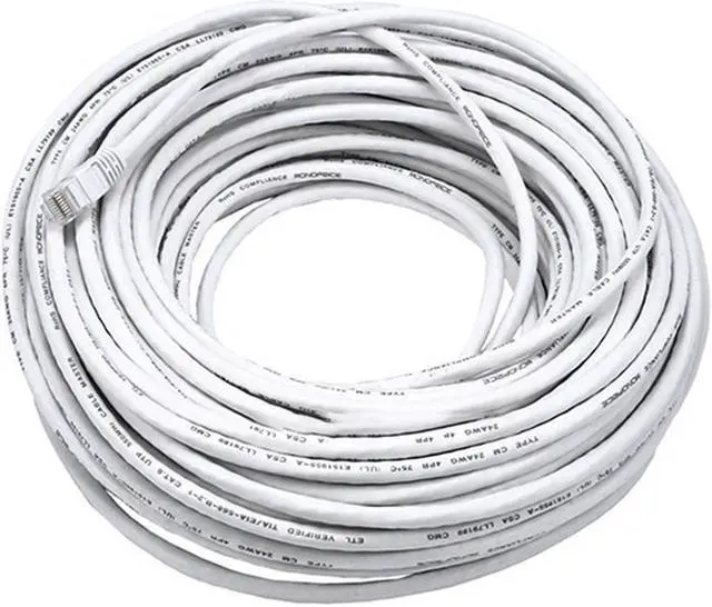 Alt view image 9 of 11 - Monoprice Cat6 Ethernet Patch Cable - 100 Feet - White | Network Internet Cord - RJ45, Stranded, 550Mhz, UTP, Pure Bare Copper Wire, 24AWG