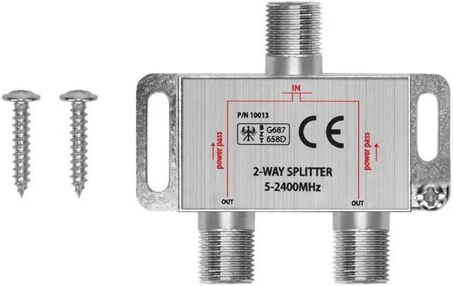 Alt view image 3 of 6 - Monoprice 2-Way Coaxial Splitter