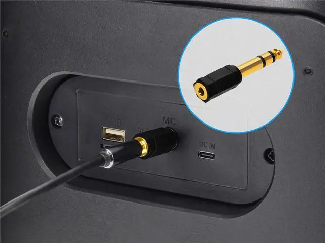 Alt view image 6 of 13 - Monoprice 1/4in (6.35mm) TRS Stereo Plug to 3.5mm TRS Stereo Jack Adapter, Gold Plated