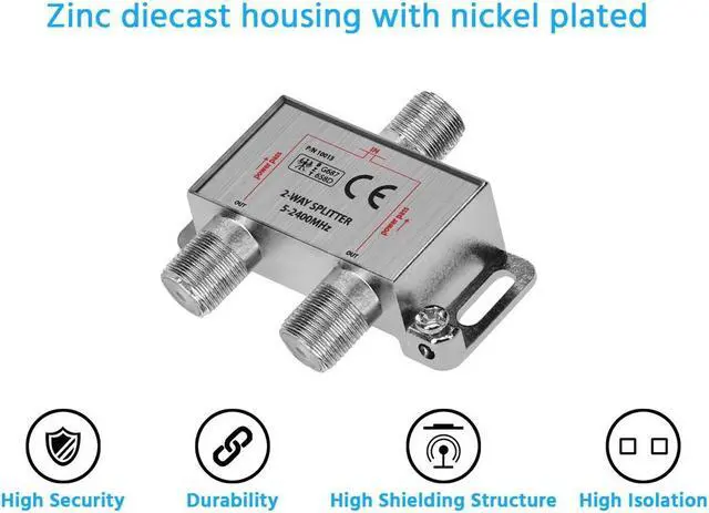 Alt view image 5 of 6 - Monoprice 2-Way Coaxial Splitter
