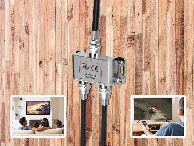 Alt view image 6 of 6 - Monoprice 2-Way Coaxial Splitter