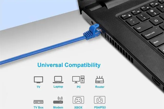 Alt view image 10 of 10 - Monoprice Flexboot Cat5e Ethernet Patch Cable - Network Internet Cord - RJ45, Stranded, 350Mhz, UTP, Pure Bare Copper Wire, 24AWG, 14ft, Blue
