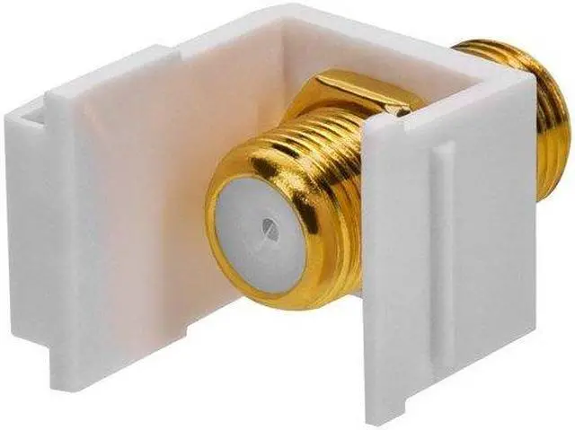 Alt view image 6 of 11 - Monoprice Modular F-Type Female Coupler Keystone Jack - White