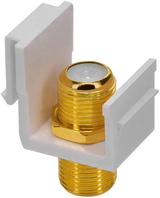 Alt view image 7 of 11 - Monoprice Modular F-Type Female Coupler Keystone Jack - White