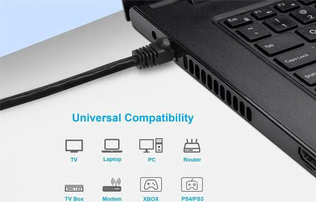 Alt view image 14 of 17 - Monoprice Cat5e Ethernet Patch Cable - 7 Feet - Black | Network Internet Cord - RJ45, Stranded, 350Mhz, UTP, Pure Bare Copper Wire, 24AWG