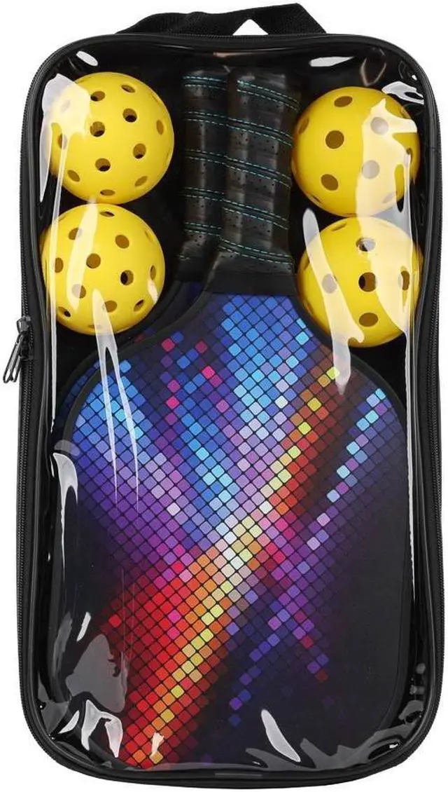 Alt view image 5 of 6 - MPM Pickleball Paddles, Set of 2 Graphite Rackets, Lightweight, Beginner to Professional, 4 Pickleballs Balls, with Port