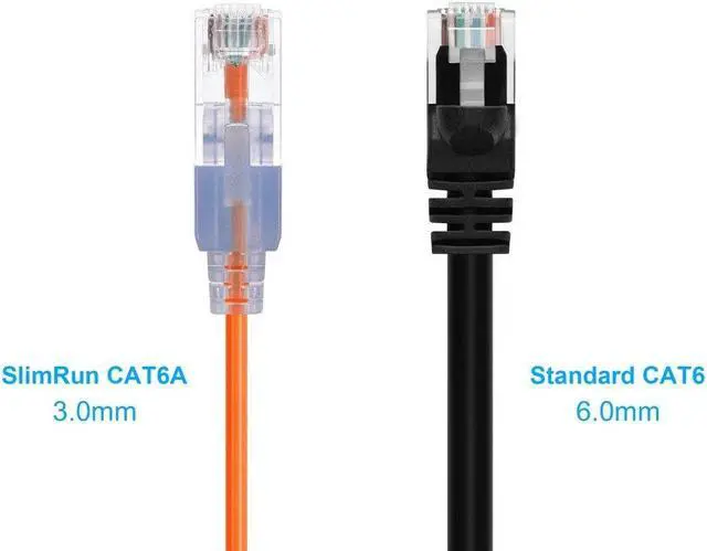 Alt view image 4 of 8 - 10-Pack_ SlimRun Cat6A Ethernet Network Patch Cable_ 3ft Orange