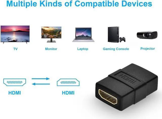 Alt view image 15 of 16 - Monoprice HDMI Coupler (Female to Female) Gold Plated, HDMI Cable Extension Connector