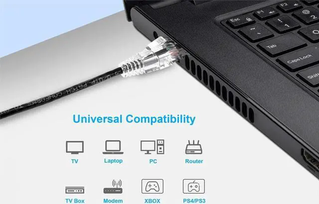 Alt view image 14 of 14 - Monoprice Cat6 Ethernet Patch Cable - 10 Feet - Black | Network Internet Cord - Snagless RJ45 Stranded 550MHz UTP CMR Riser Rated Pure Bare Copper Wire 28AWG - SlimRun Series