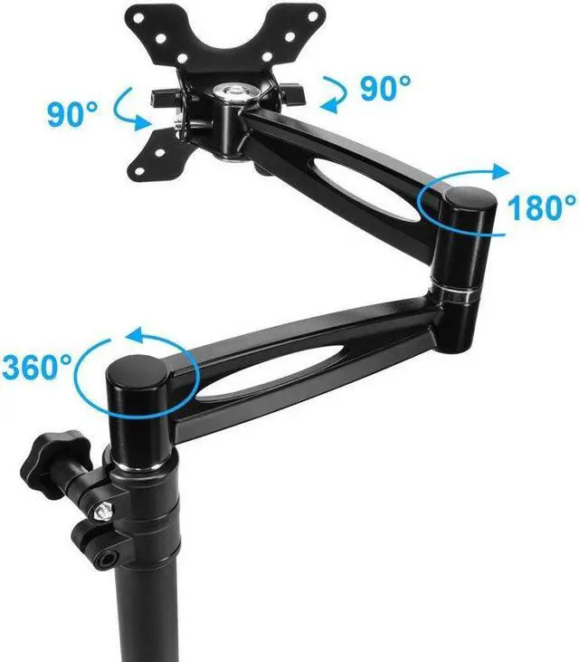 Alt view image 11 of 13 - Monoprice 3-Way Adjustable Tilting Desk Mount Bracket - Black For 13 - 30 Inch Monitors | Up to 33 Pounds
