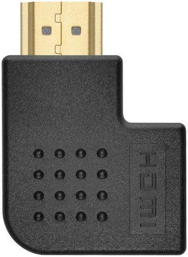 Alt view image 9 of 10 - Monoprice HDMI Right Angle Port Saver Adapter (Male to Female), 90-Degree, Vertical Flat Left