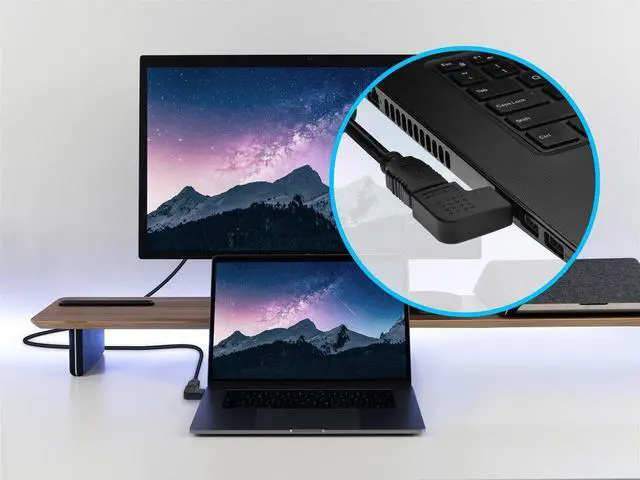 Alt view image 10 of 10 - Monoprice HDMI Right Angle Port Saver Adapter (Male to Female), 90-Degree, Vertical Flat Left