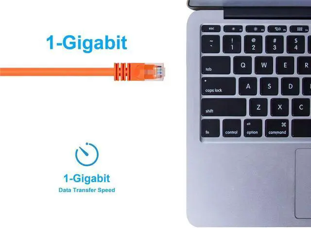 Alt view image 9 of 10 - Monoprice Cat5e Ethernet Patch Cable - 7 Feet - Orange | Network Internet Cord - RJ45, Stranded, 350Mhz, UTP, Pure Bare Copper Wire, 24AWG