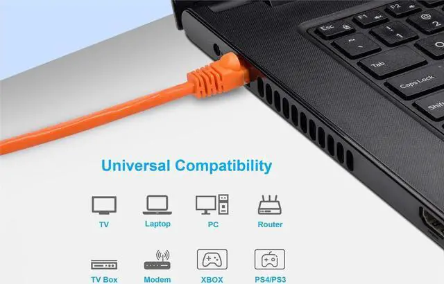 Alt view image 10 of 10 - Monoprice Cat5e Ethernet Patch Cable - 7 Feet - Orange | Network Internet Cord - RJ45, Stranded, 350Mhz, UTP, Pure Bare Copper Wire, 24AWG