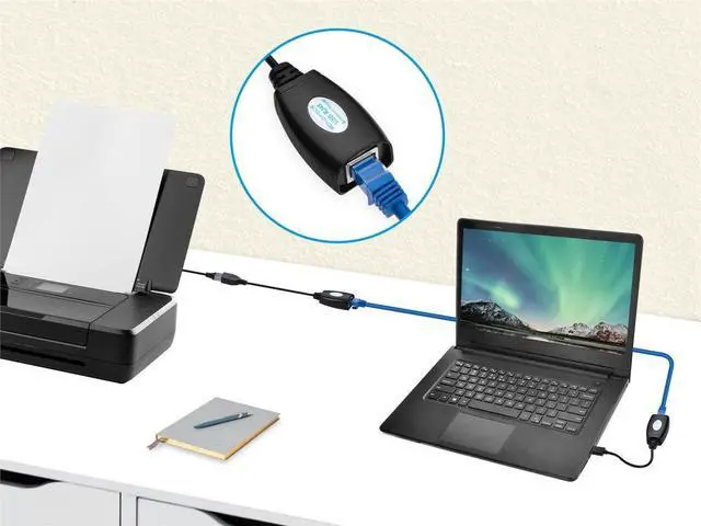 Alt view image 11 of 14 - Monoprice USB Extender over Cat5e or Cat6 Connection, up to 150ft