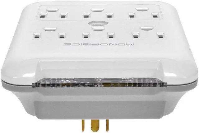 Alt view image 9 of 14 - Monoprice Power & Surge - 6 Outlet Surge Protector Slim Wall Tap - White | UL Rated, 540 Joules With Protected Light Indicator