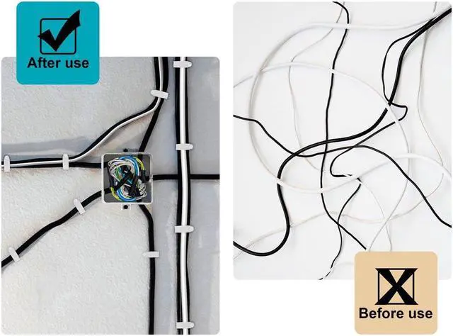 Alt view image 7 of 8 - Monoprice Circle Cable Clips with Steel Nail, 10mm, 100 pcs/pack
