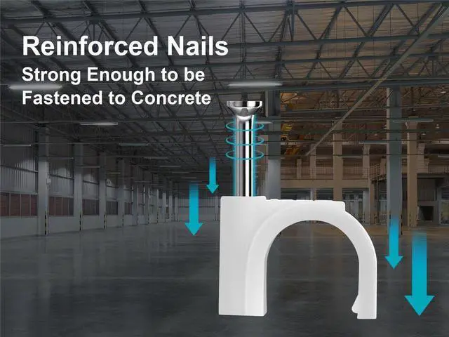 Alt view image 8 of 8 - Monoprice Circle Cable Clips with Steel Nail, 10mm, 100 pcs/pack