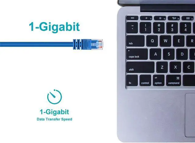 Alt view image 9 of 10 - Monoprice Cat5e Ethernet Patch Cable - 5 Feet - Blue | Network Internet Cord - RJ45, Stranded, 350Mhz, UTP, Pure Bare Copper Wire, 24AWG
