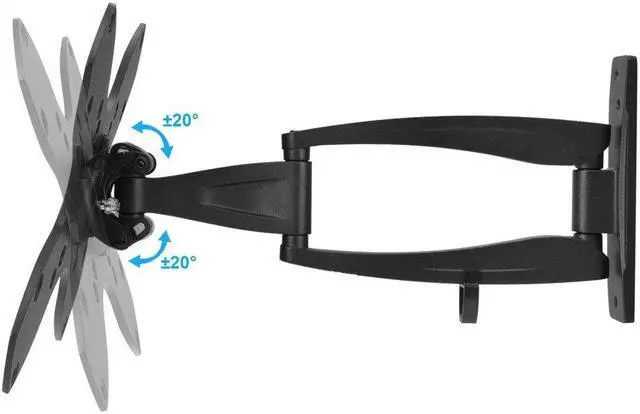 Alt view image 8 of 9 - Monoprice Full Motion Single-Stud TV Wall Mount Bracket For 23" To 43" TVs up to 44lbs, Max VESA 200x200, Works
