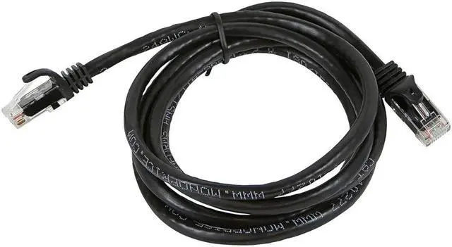 Alt view image 12 of 14 - Monoprice Cat5e Ethernet Patch Cable - 5 Feet - Black | Network Internet Cord - RJ45, Stranded, 350Mhz, UTP, Pure Bare Copper Wire, 24AWG - Flexboot Series
