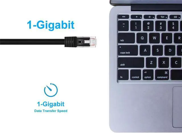 Alt view image 13 of 14 - Monoprice Cat5e Ethernet Patch Cable - 5 Feet - Black | Network Internet Cord - RJ45, Stranded, 350Mhz, UTP, Pure Bare Copper Wire, 24AWG - Flexboot Series