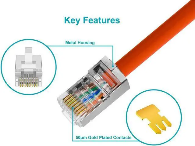 Alt view image 4 of 6 - Monoprice Shielded Cat5 Plug For Round Solid/Stranded Cable | 100 Pieces