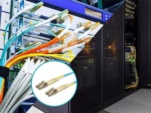 Alt view image 10 of 10 - Monoprice Fiber Optic Cable - 5 Meter - Aqua | LC to LC, OM3, 50/125 Type, Multi Mode, 10Gb, Duplex