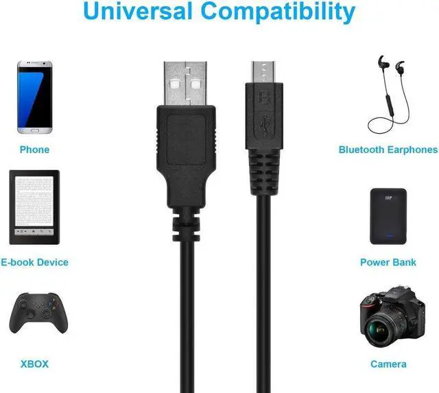 Alt view image 11 of 11 - Monoprice USB 2.0 Cable - 6 Feet - Micro USB / Micro-B 2.0 A Male to 5pin Male 28/28AWG Cable compatible with Samsung Galaxy , Note , Android, LG , HTC One,Nexus, Tablets and More!