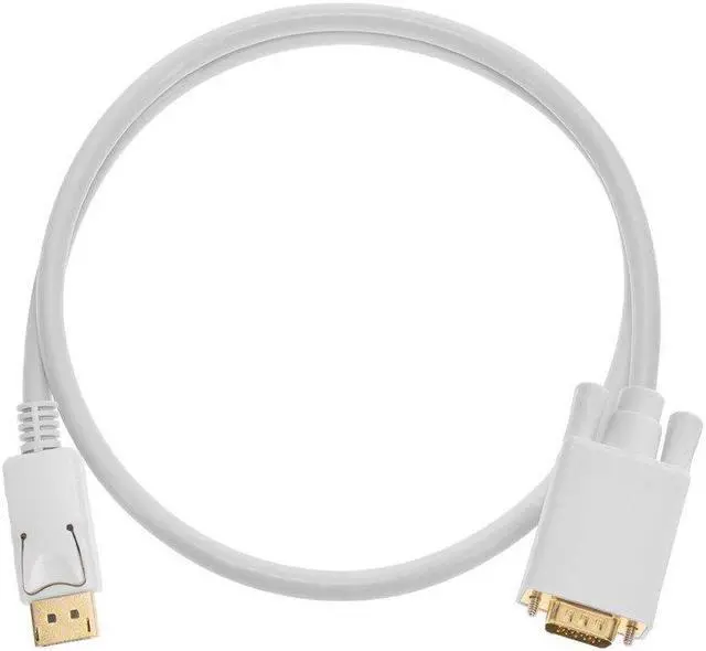 Alt view image 8 of 10 - Monoprice 3ft Gold Plated 28AWG DisplayPort to VGA Cable - White