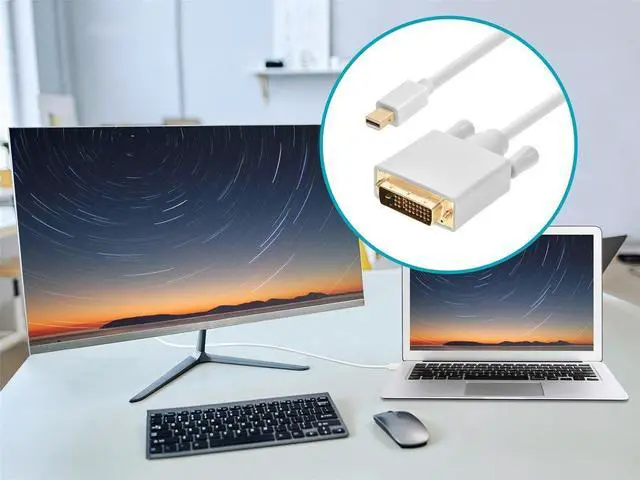 Alt view image 9 of 9 - Monoprice 6Ft 32Awg Mini Displayport To Dvi Cable - White