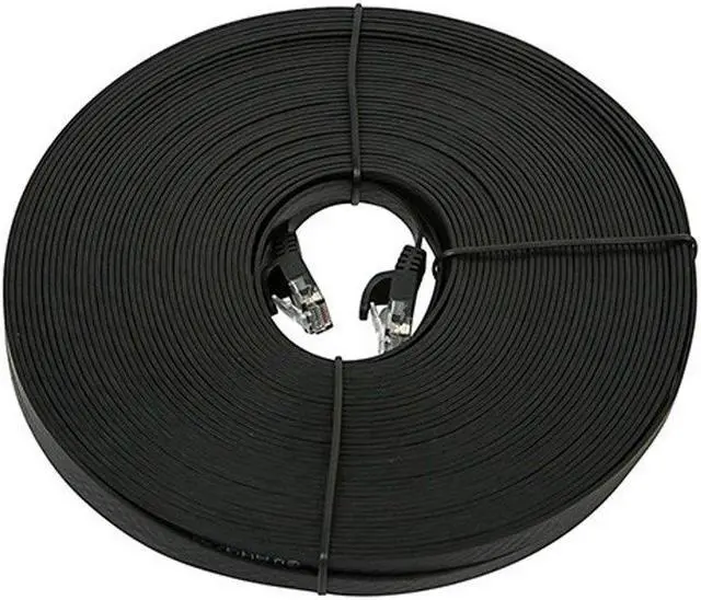 Alt view image 9 of 11 - Monoprice Cat5e Ethernet Patch Cable - 100 Feet - Black | Network Internet Cord - RJ45, Flat,Stranded, 350Mhz, UTP, Pure Bare Copper Wire, 30AWG