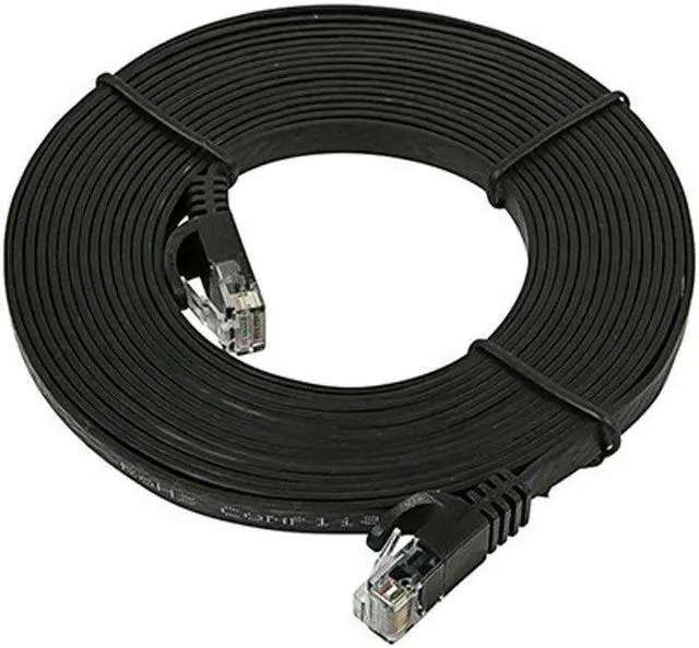 Alt view image 12 of 19 - Monoprice Cat5e Ethernet Patch Cable - 14 Feet - Black | Network Internet Cord - RJ45, Flat,Stranded, 350Mhz, UTP, Pure Bare Copper Wire, 30AWG