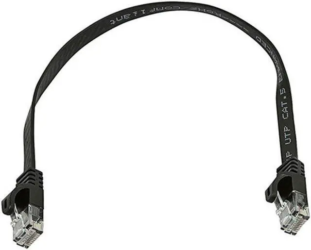 Alt view image 8 of 10 - Monoprice Cat5e Ethernet Patch Cable - 1 Feet - Black | Network Internet Cord - RJ45, Flat,Stranded, 350Mhz, UTP, Pure Bare Copper Wire, 30AWG
