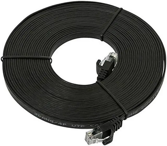 Alt view image 11 of 14 - Monoprice Cat5e Ethernet Patch Cable - 25 Feet - Black | Network Internet Cord - RJ45, Flat,Stranded, 350Mhz, UTP, Pure Bare Copper Wire, 30AWG
