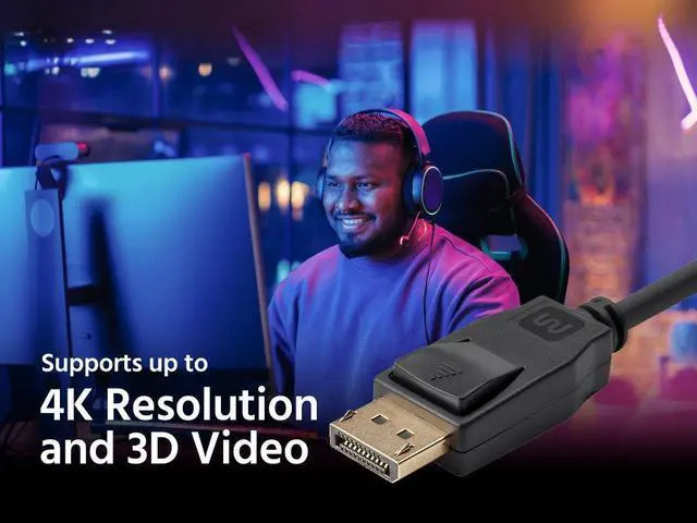 Alt view image 11 of 13 - Monoprice Select Series DisplayPort 1.2 Cable, 10ft